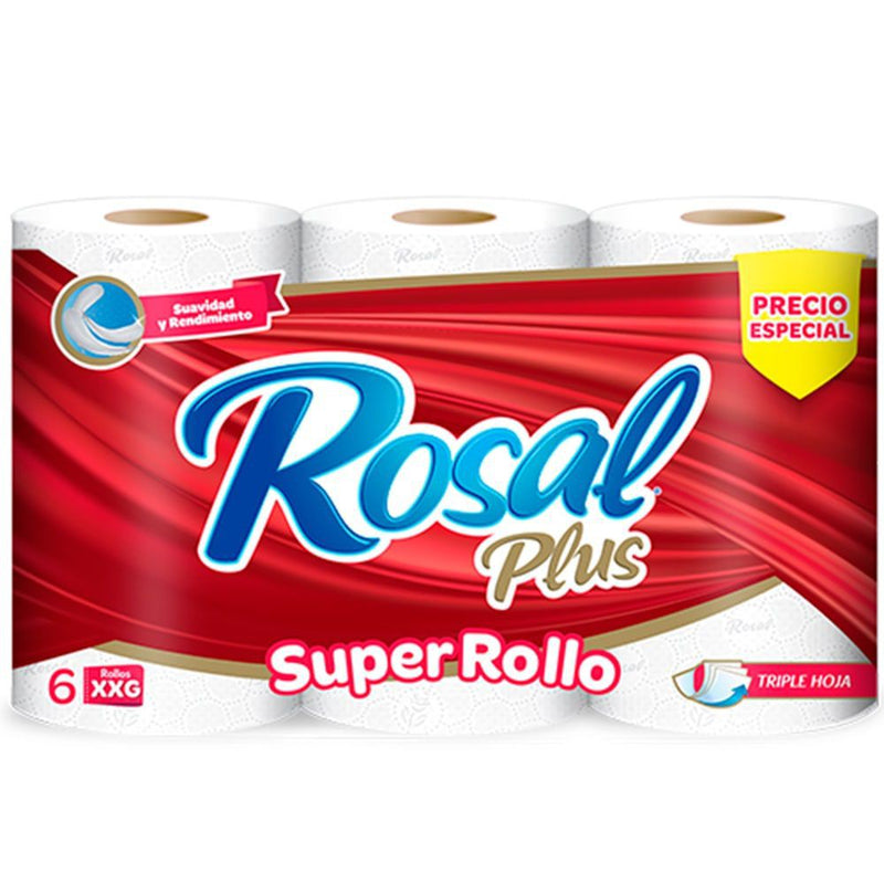 Papel Rosal Plus Triple Hoja  x6