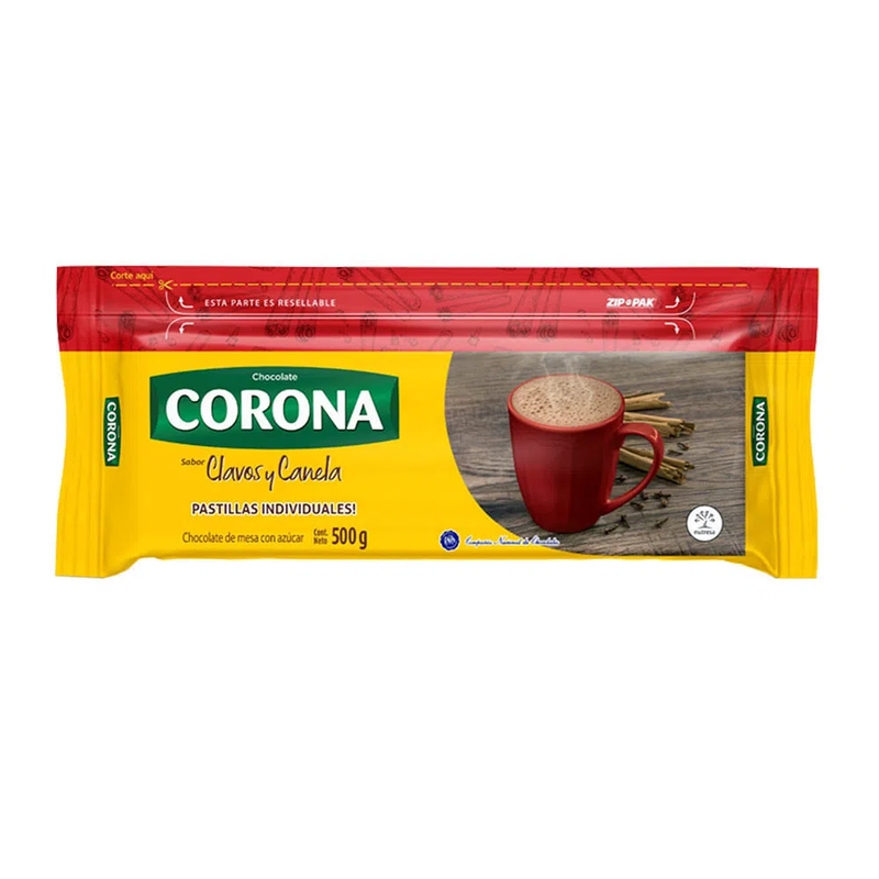 Chocolate Corona Clavos y Canela 500gr