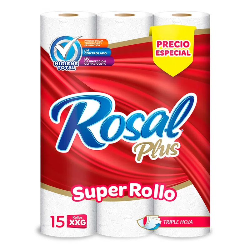 Papel Rosal Plus Triple Hoja  x15