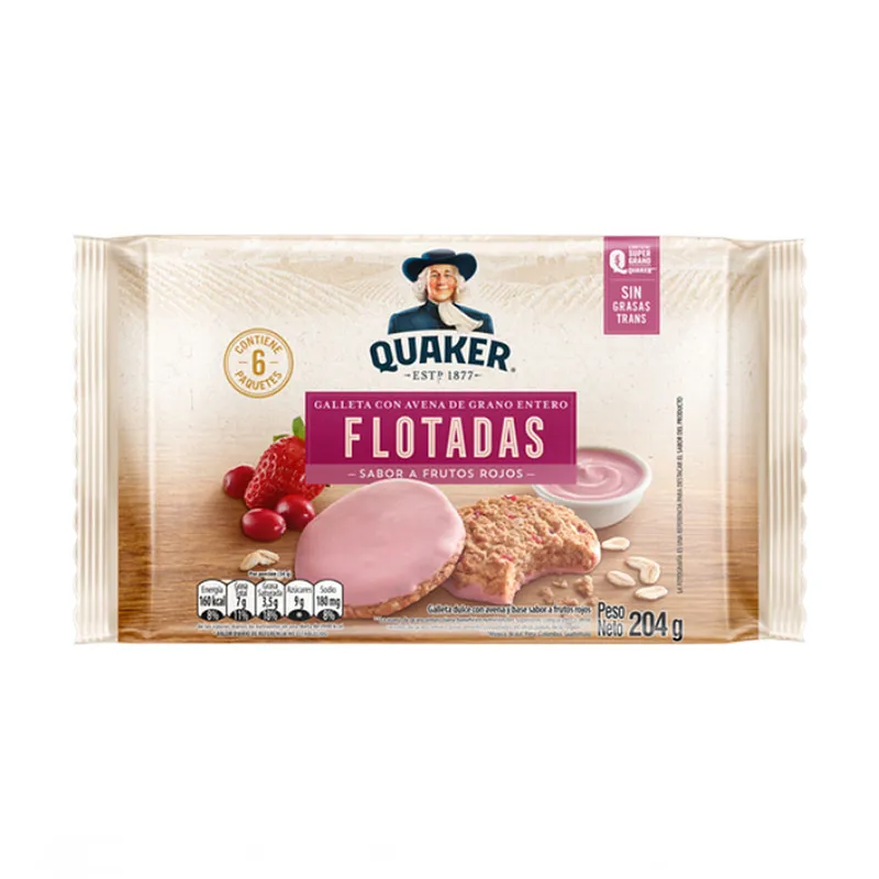 Galletas Flotadas Quaker Frutos Rojos x6